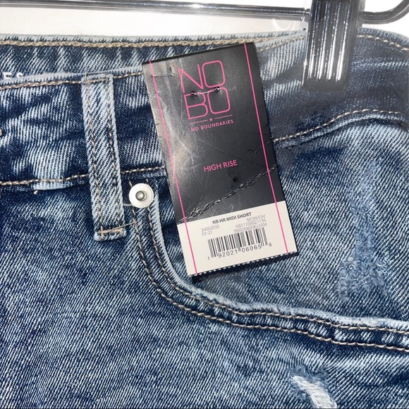 NO BOUNDARIES Blue Distressed Denim Shorts 11 NWT - Picture 5 of 5